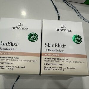 Arbonne SkinElixir Collagen Builder - White and Cream Packaging